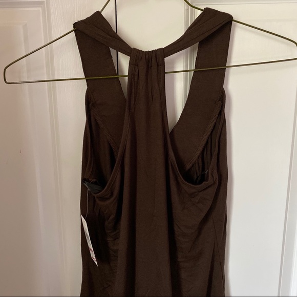 Macy’s BCX Gold Sequin Neckline Brown Halter Top - Picture 5 of 7